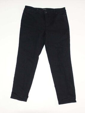 Talbots Women's Slim Ankle Jeans Size 14 Petite Black High Rise Stretch Denim